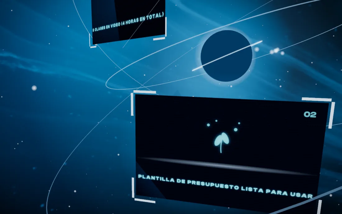 Mundo Órbita: tus proyectos orbitando un núcleo de luz en el espacio